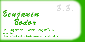 benjamin bodor business card